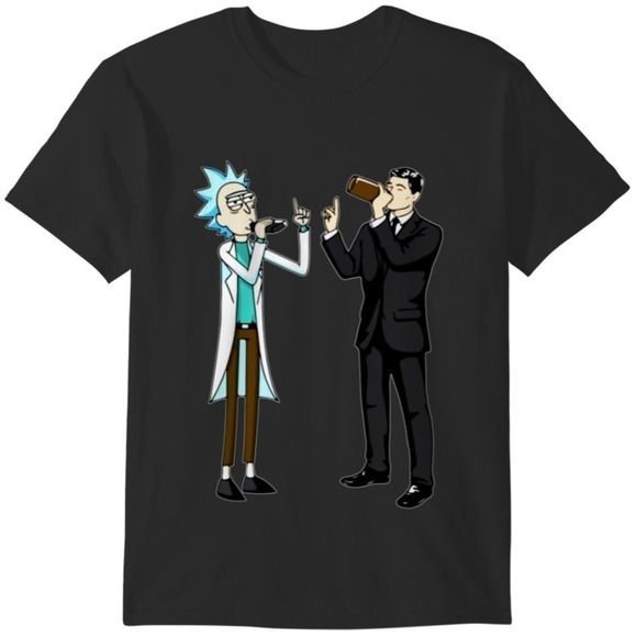 Rick And Archer Drinking By Jadagrahamiii Tshirts 1 - Picture 1 of 4